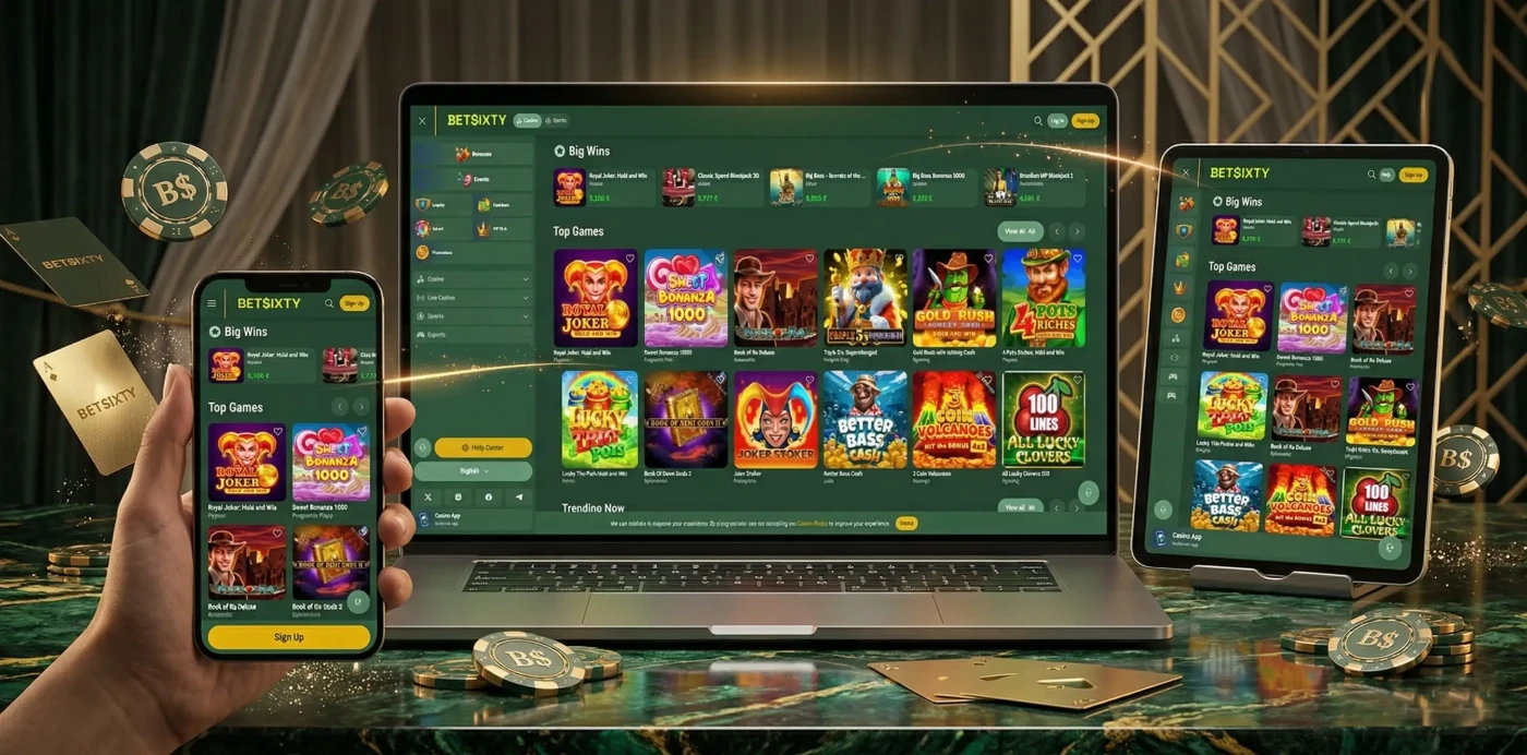 Betsixty Casino Registreren en Inloggen